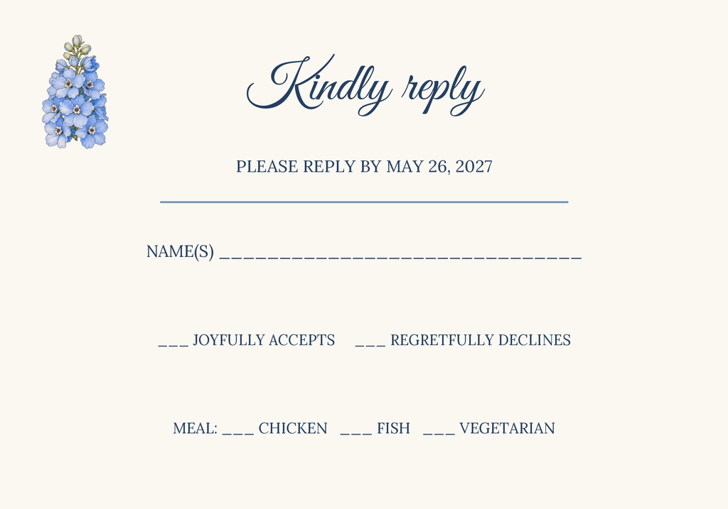 Preview for Something Blue Rsvp Card Template