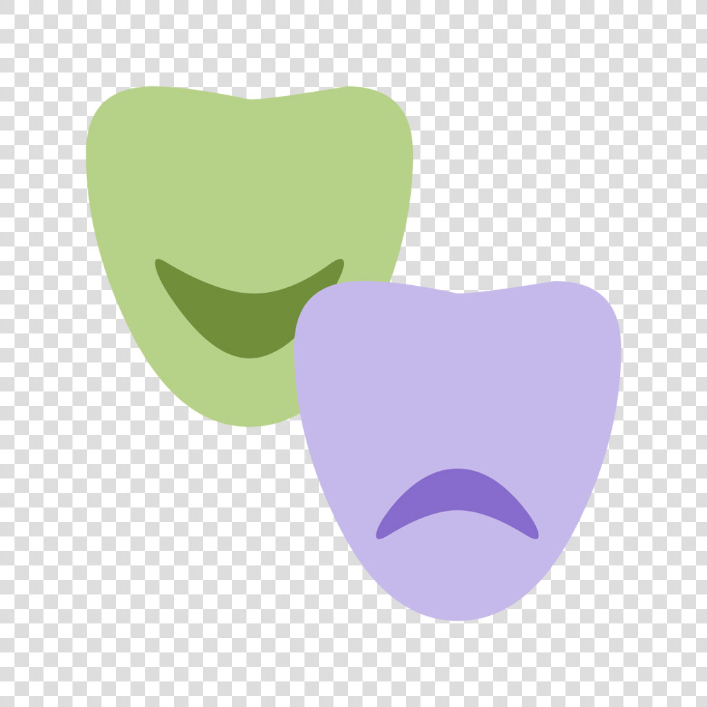 Two cartoon teeth, one smiling and one frowning