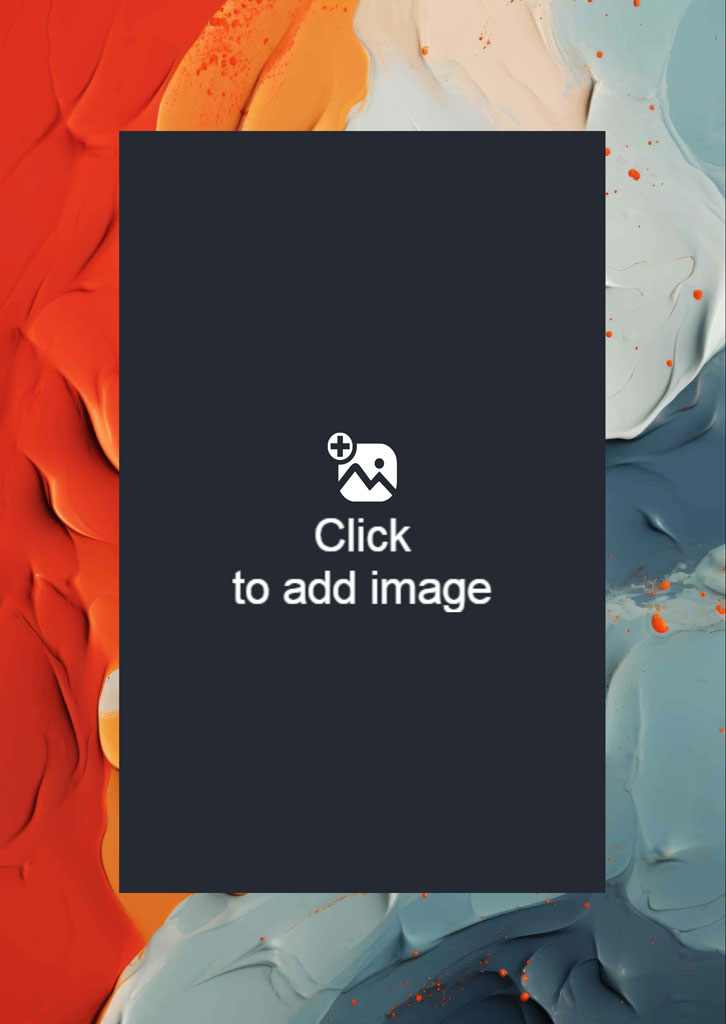 Abstract art background with orange, blue, and white paint textures