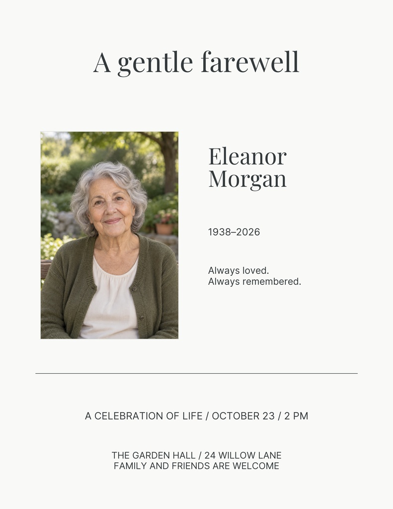 Preview for A Gentle Farewell Letter Flyer Template