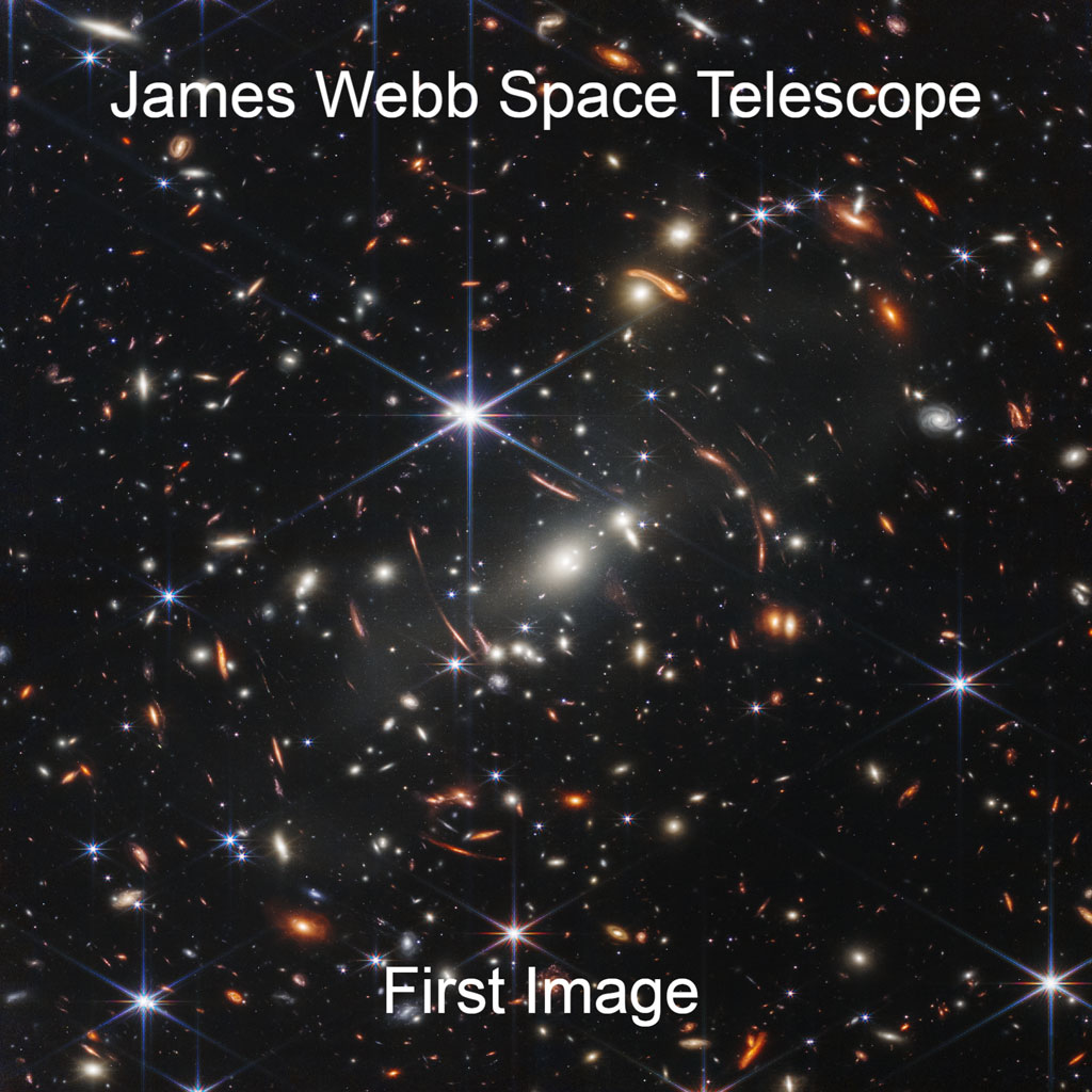James Webb Space Telescope First Image: a galaxy with numerous stars and celestial bodies