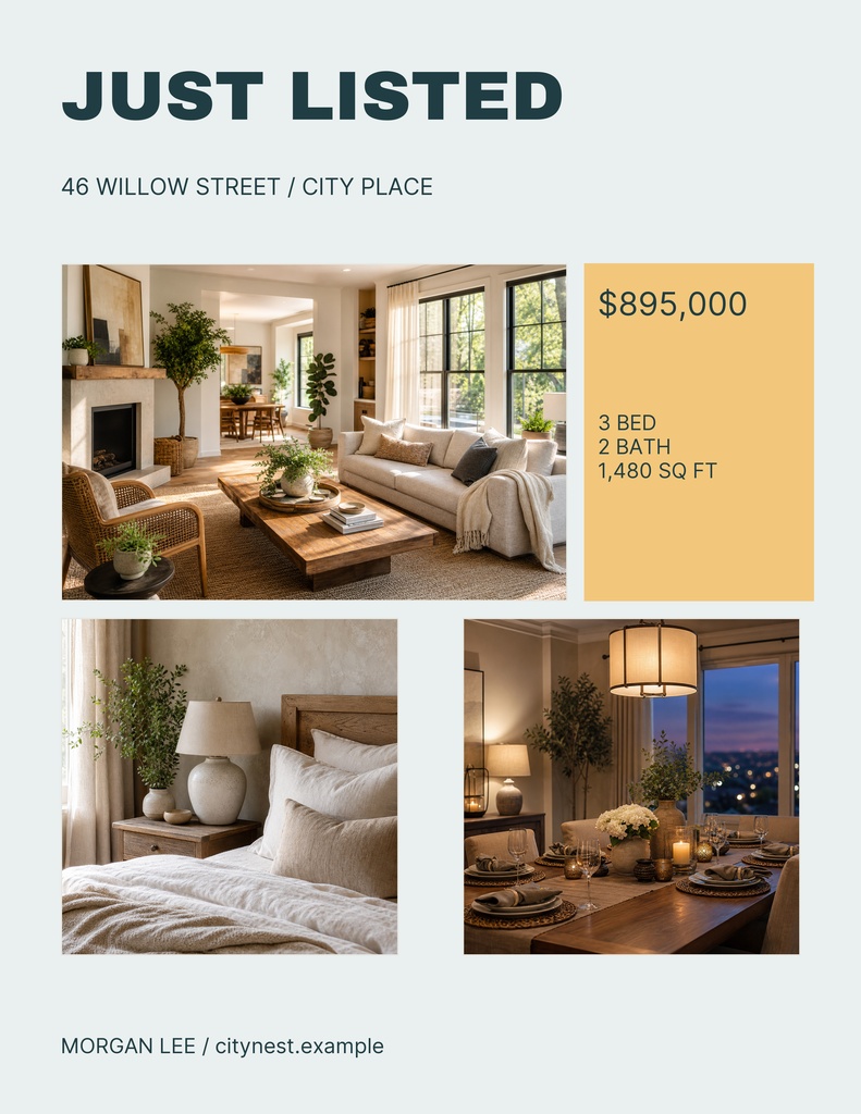 Preview for City Nest Listing Letter Flyer Template