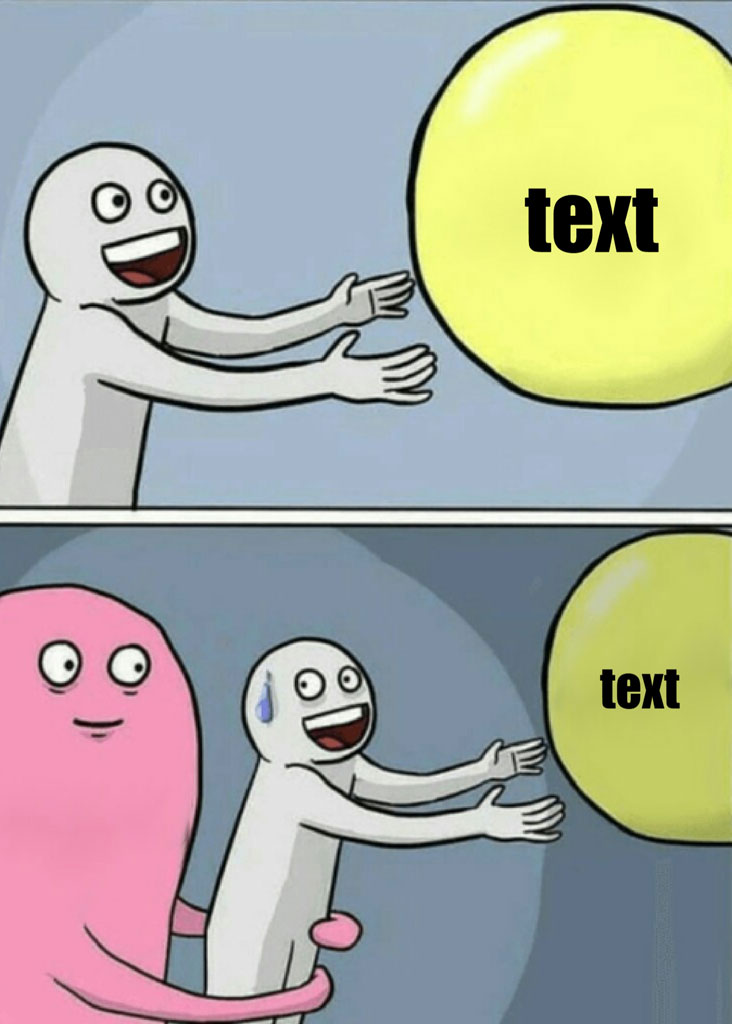 A cartoon character reaching for a text bubble, only to have it taken by another character.