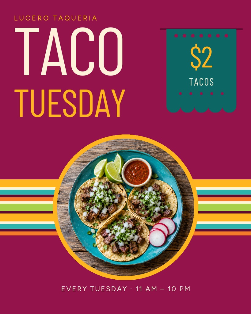 Preview for Taco Tuesday Specials Portrait Post Template