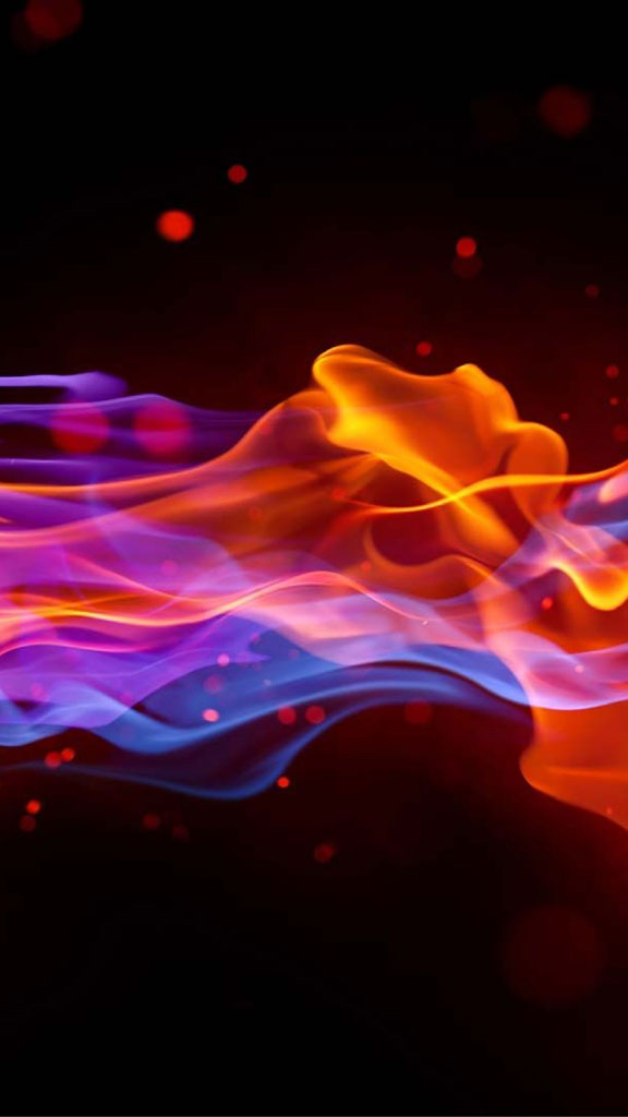 Colorful smoke waves on a dark background