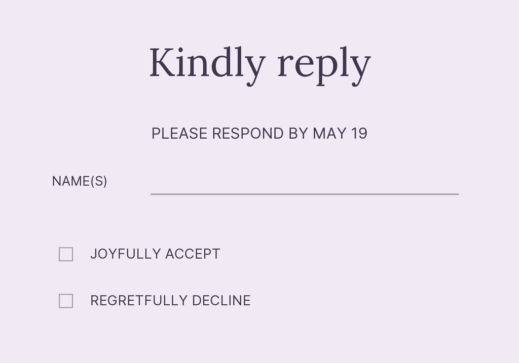 Preview for Wisteria House Wedding Rsvp Card Template