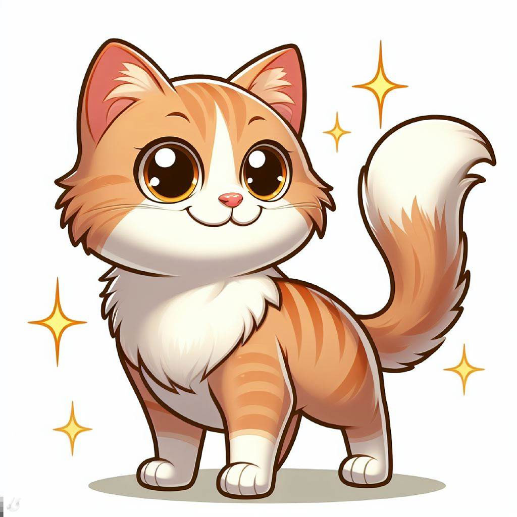 Cartoon cat in a ninja costume with a bold expression.