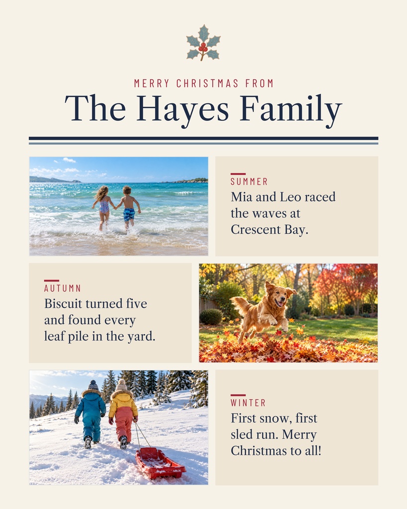Preview for Our Family Christmas Letter Memory Page Template