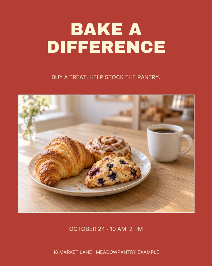 Preview for Bake A Difference Portrait Post Template