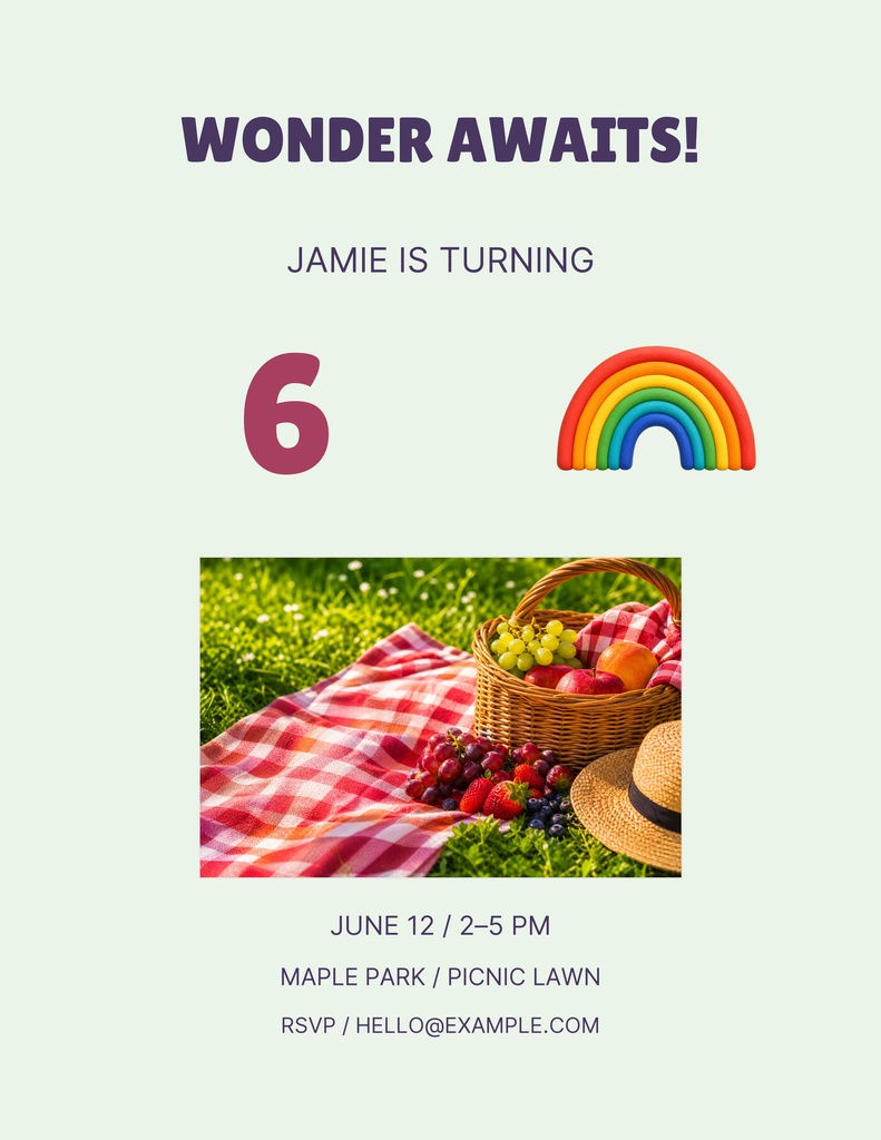 Preview for Six And Full Of Wonder Letter Flyer Template
