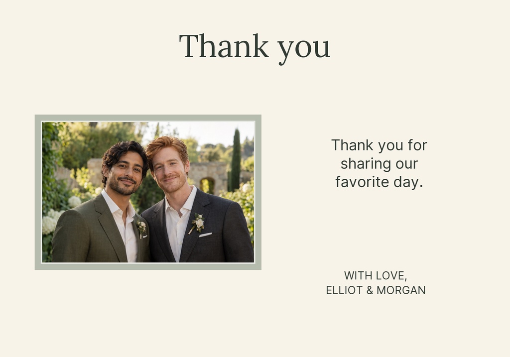 Preview for Garden Vows Thank-you Card Template