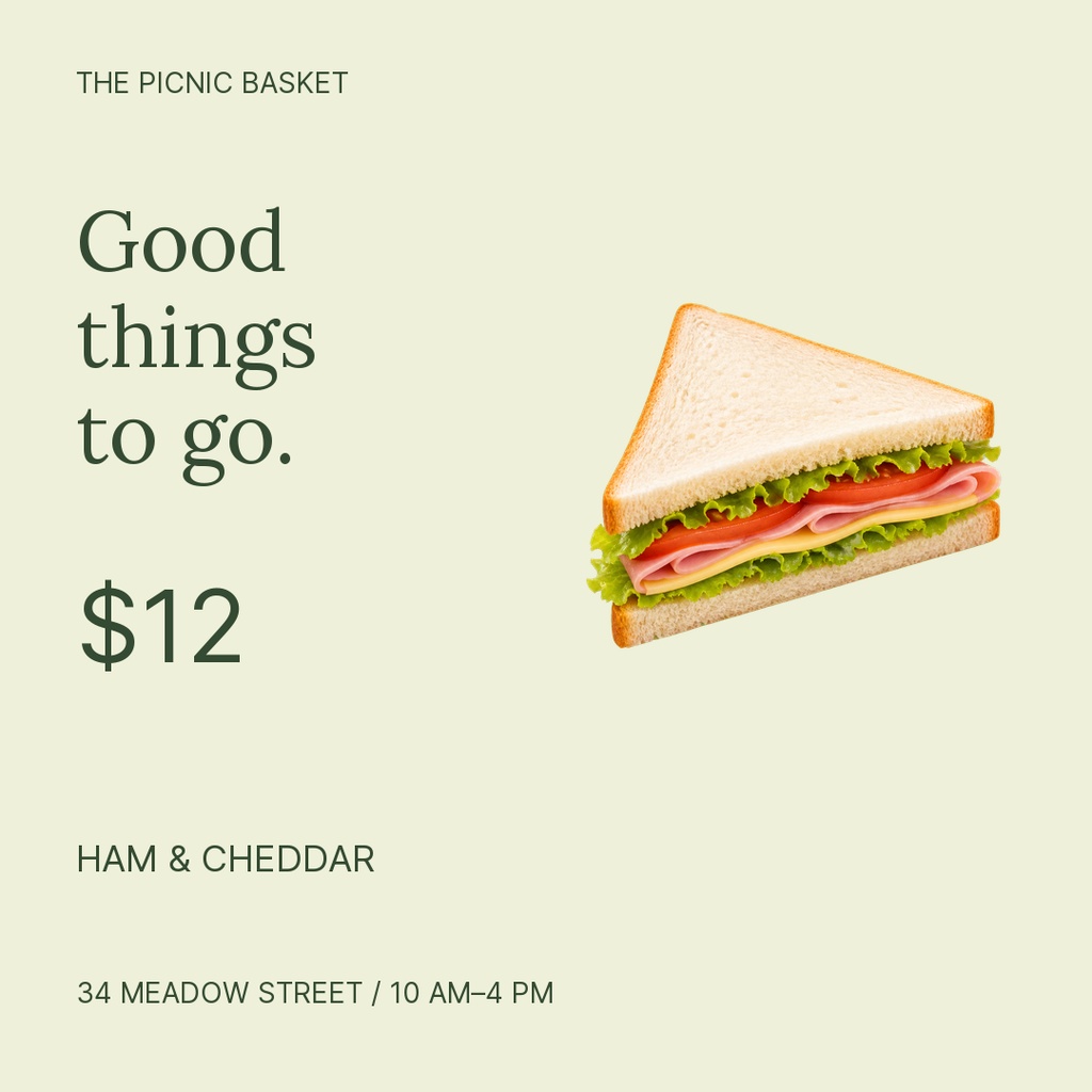 Preview for The Picnic Basket Square Post Template