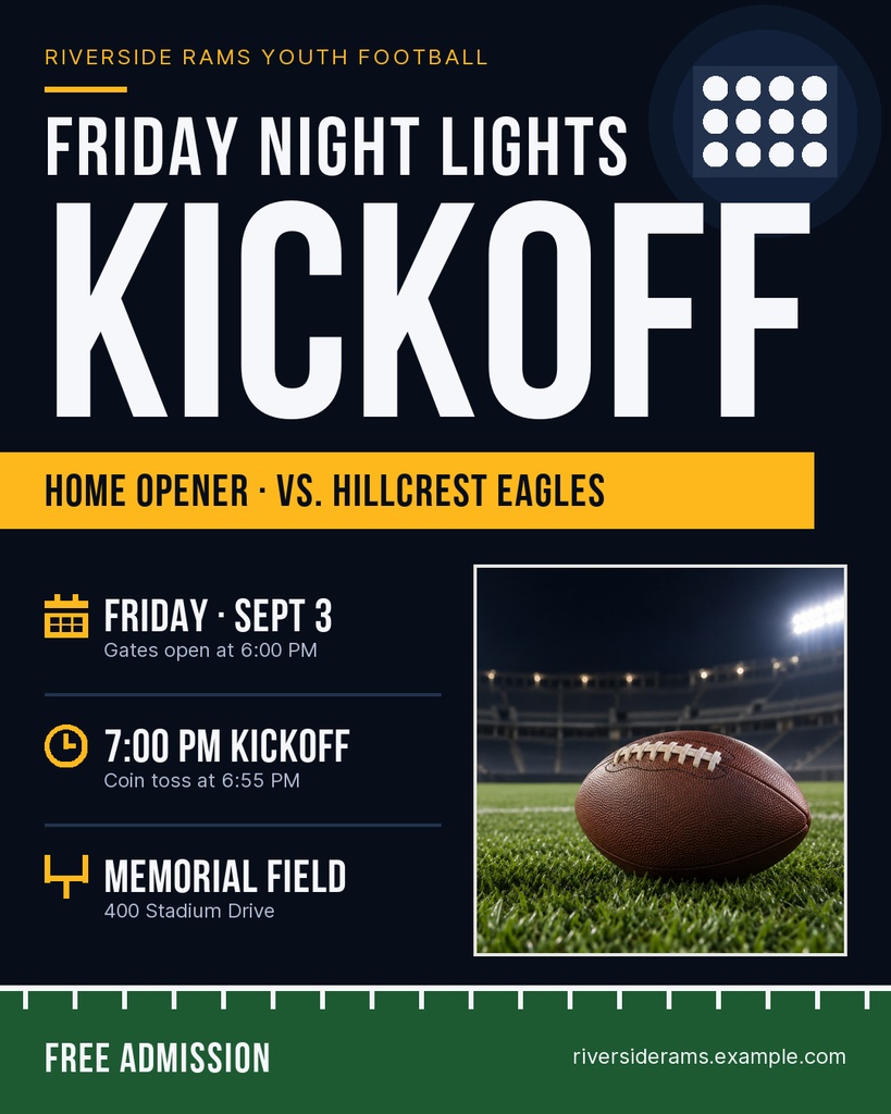 Preview for Friday Night Lights Kickoff Portrait Post Template