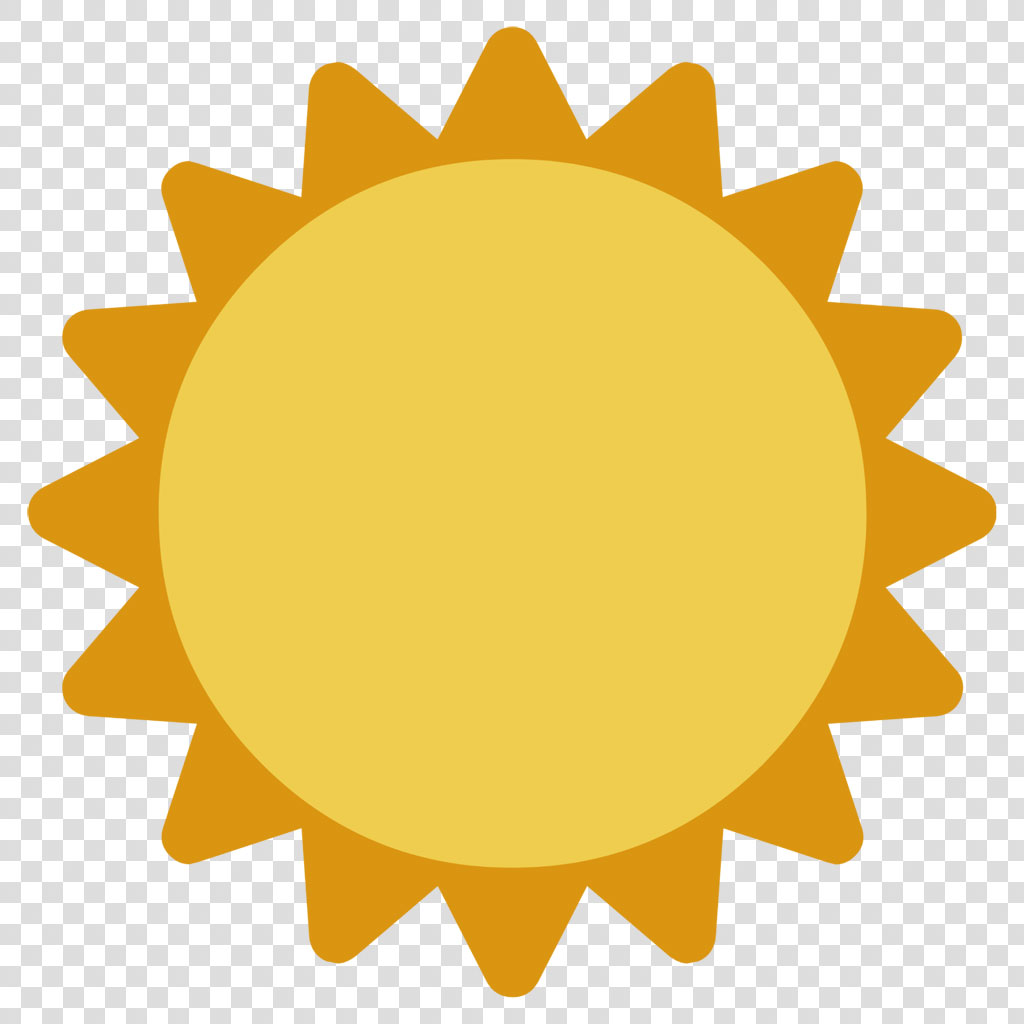 Simple sun icon with yellow center and orange rays