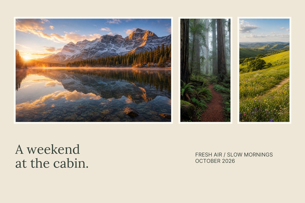 Preview for A Weekend At The Cabin Landscape Collage Template