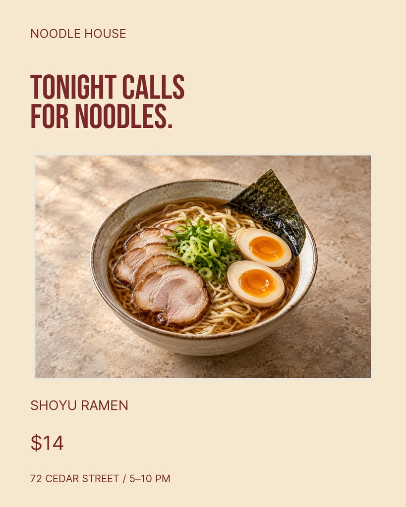 Preview for Noodle House Nights Portrait Post Template