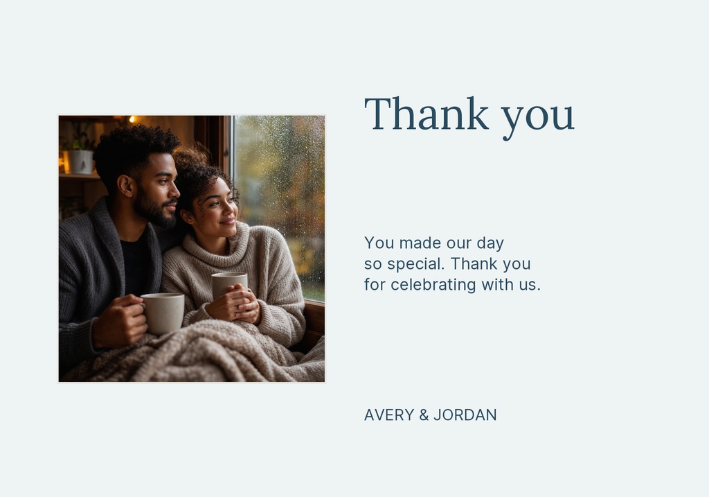 Preview for A Promise By The Lake Thank-you Card Template