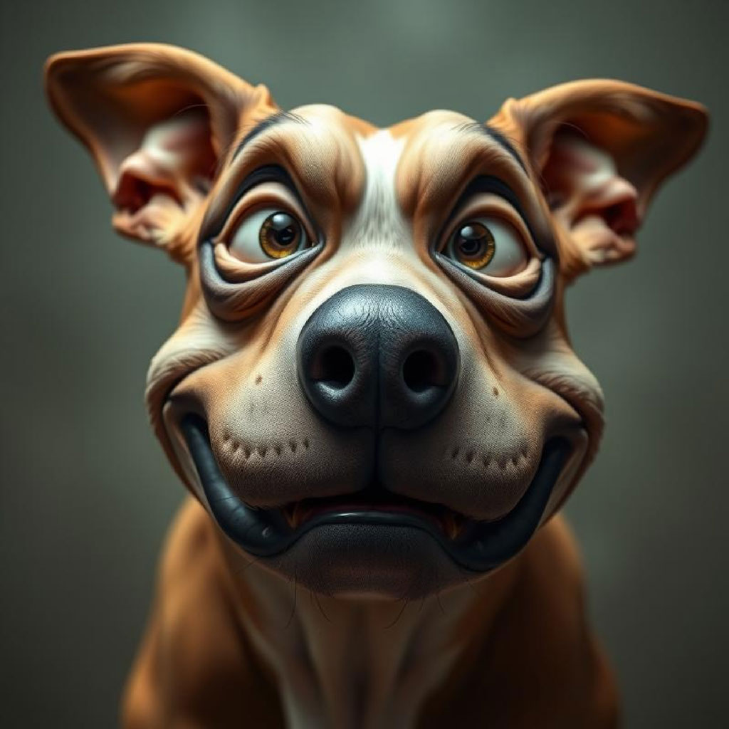 A close-up of a cartoon man's face with an exaggerated expression