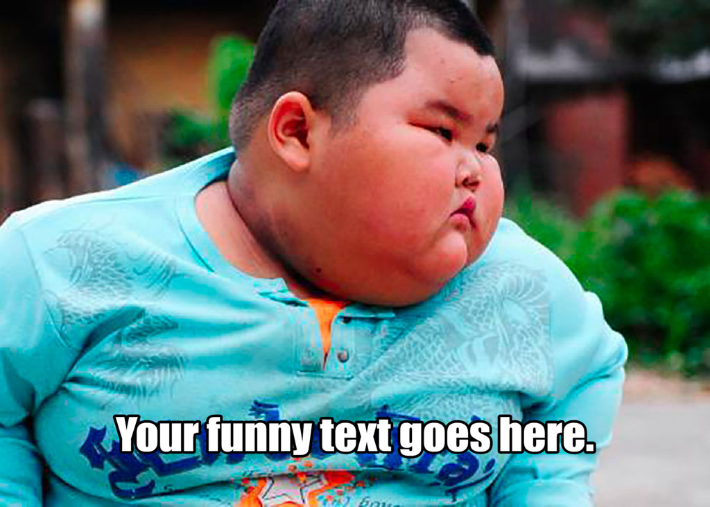 Crying boy with customizable meme text