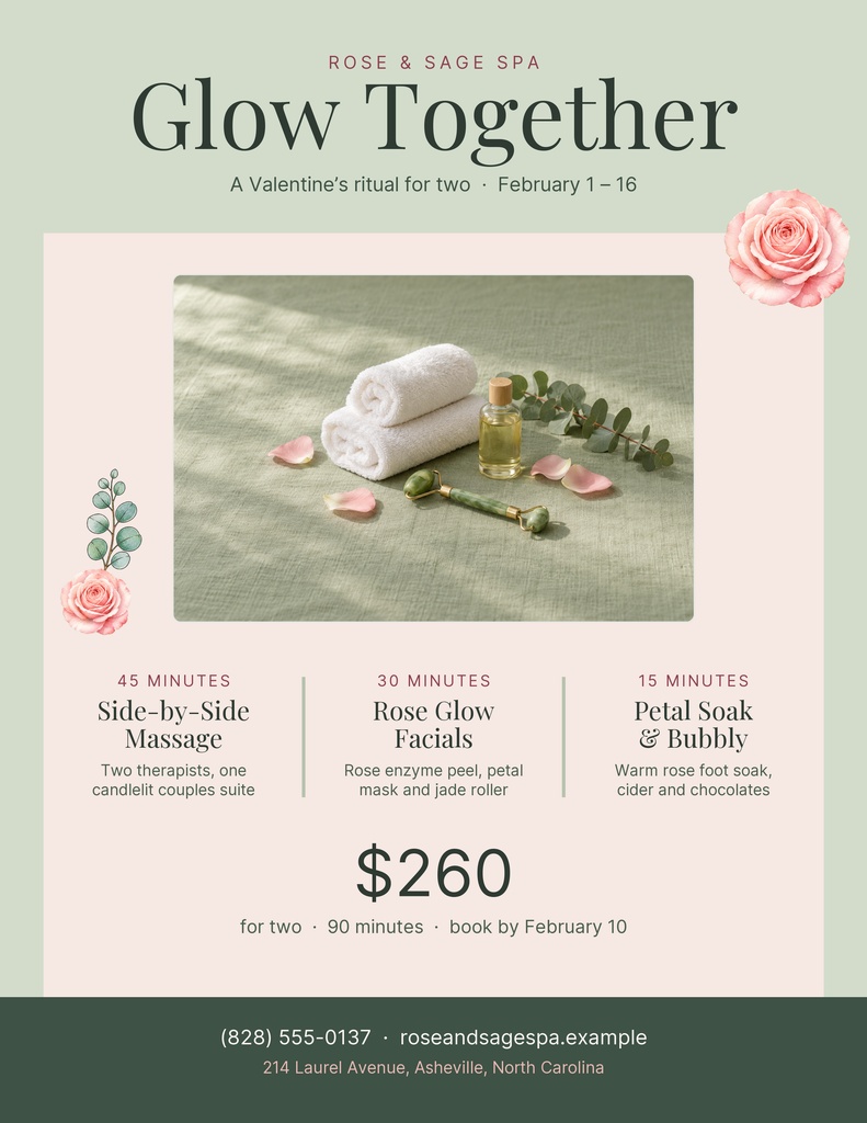Preview for The Valentine Glow Menu Letter Flyer Template