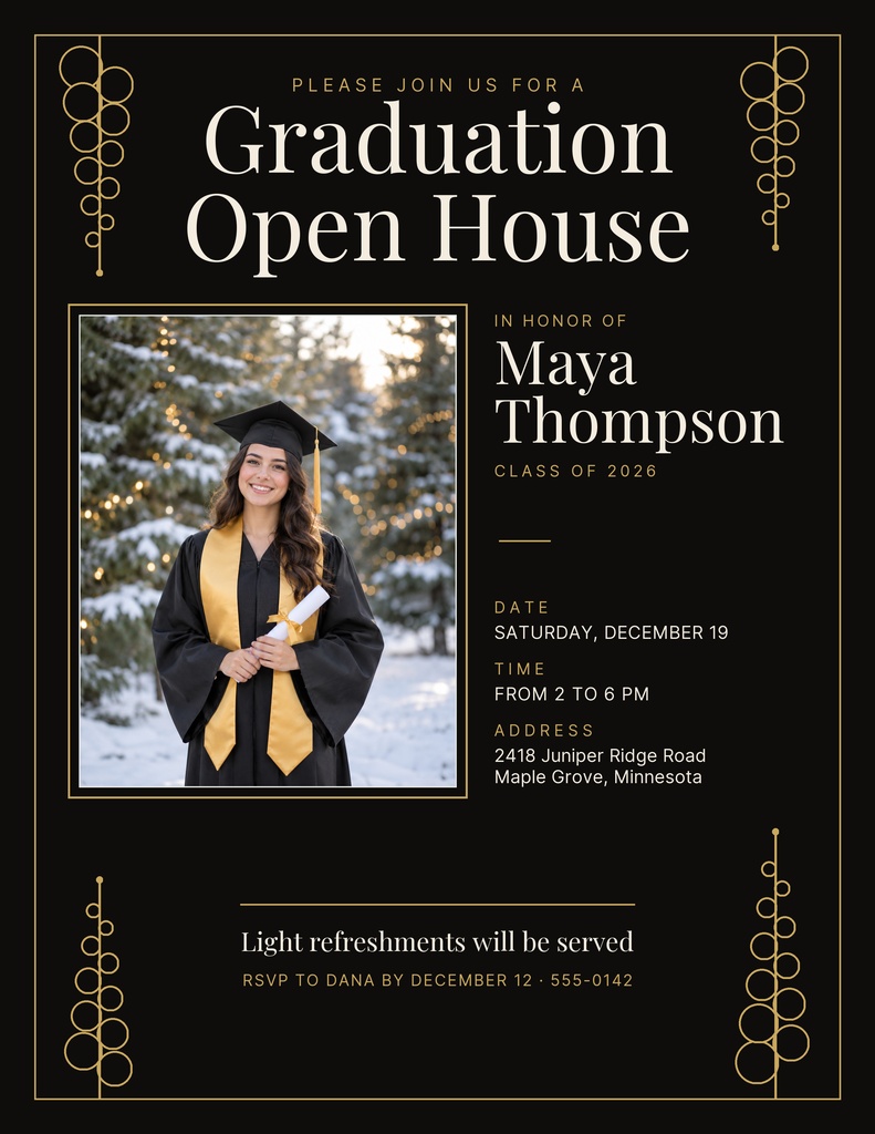 Preview for A Golden Graduation Letter Flyer Template