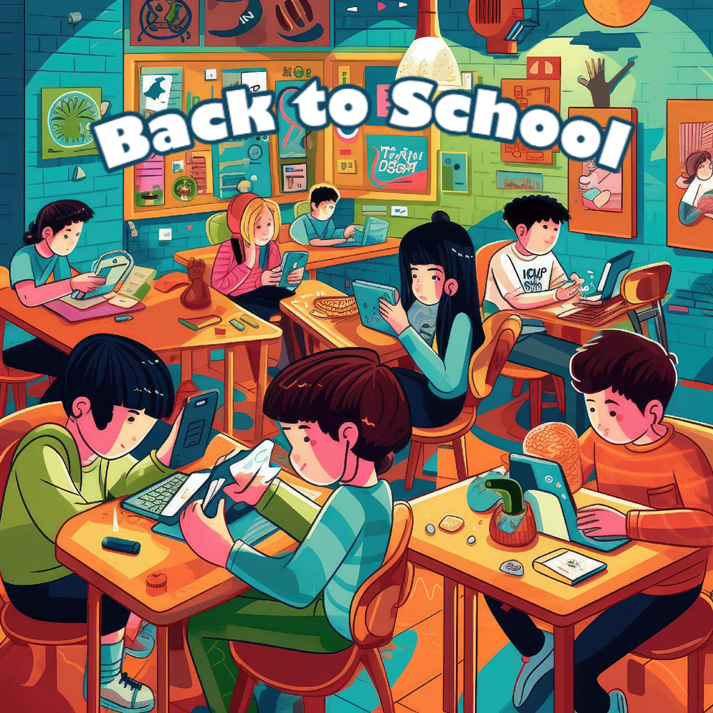 Students working on laptops in a classroom