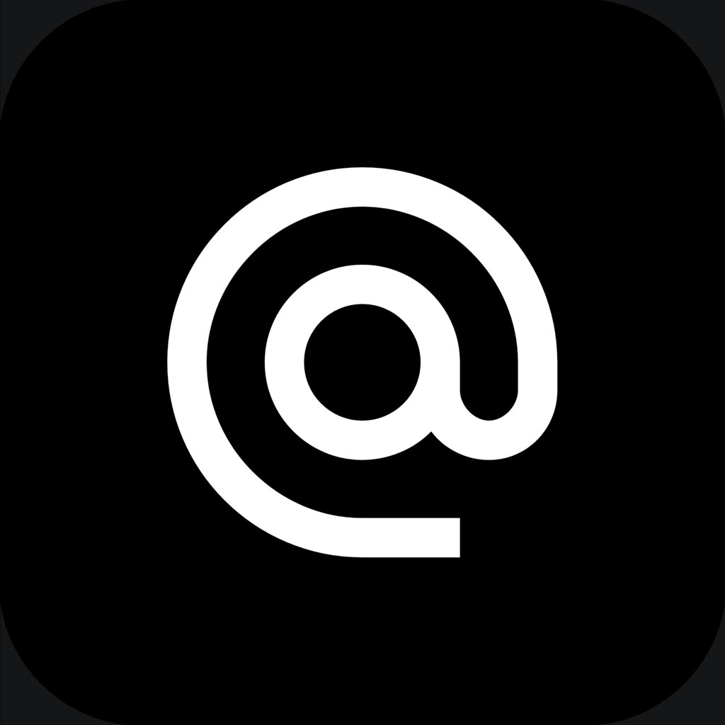 White email icon on black background