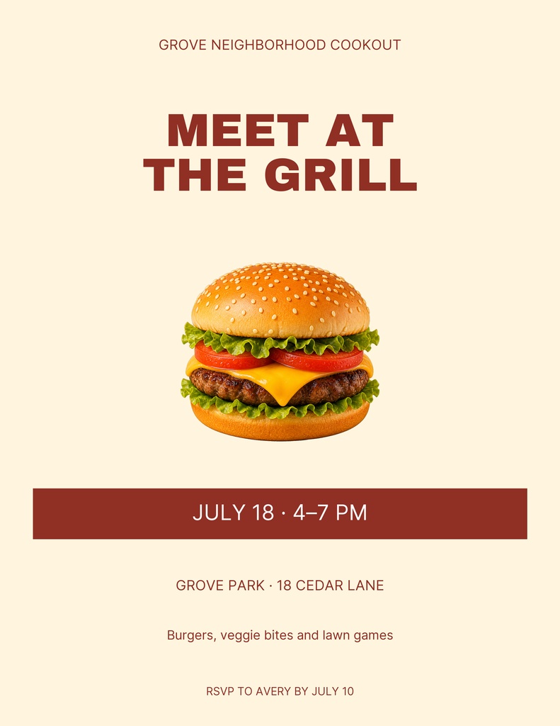 Preview for Meet At The Grill Letter Flyer Template