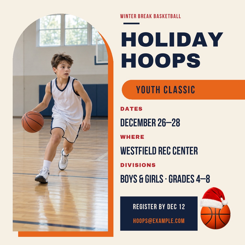 Preview for Holiday Hoops Classic Square Post Template