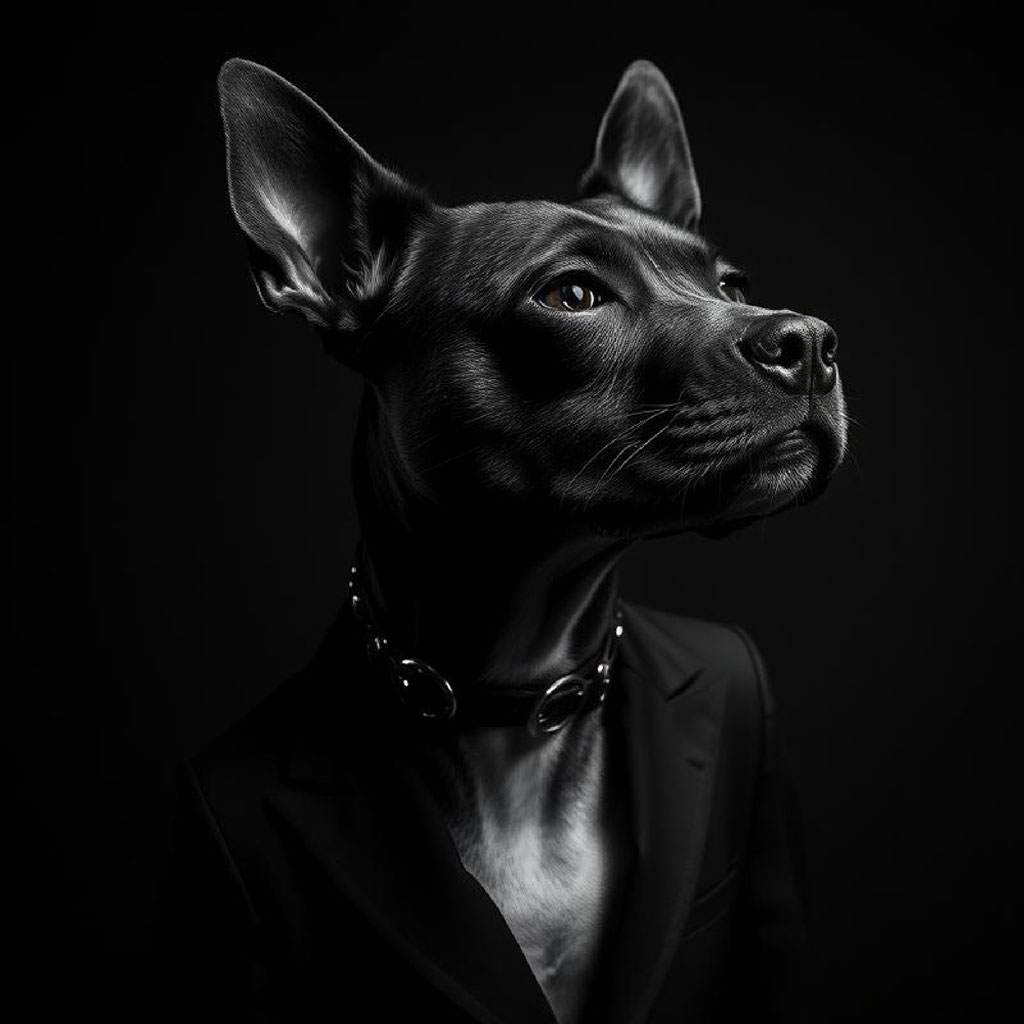 Black and white portrait of a woman in a dark blazer with jewelry