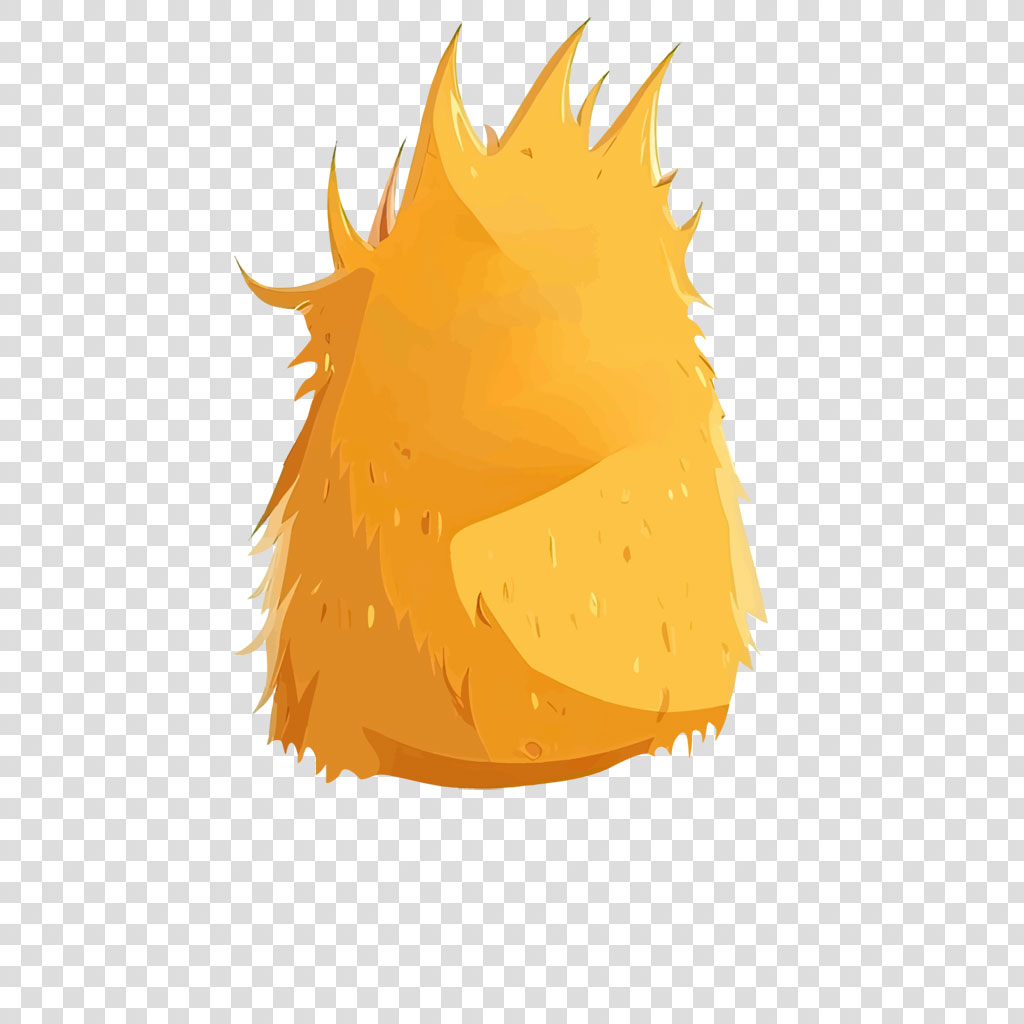 Illustration of a durian fruit with spiky yellow skin