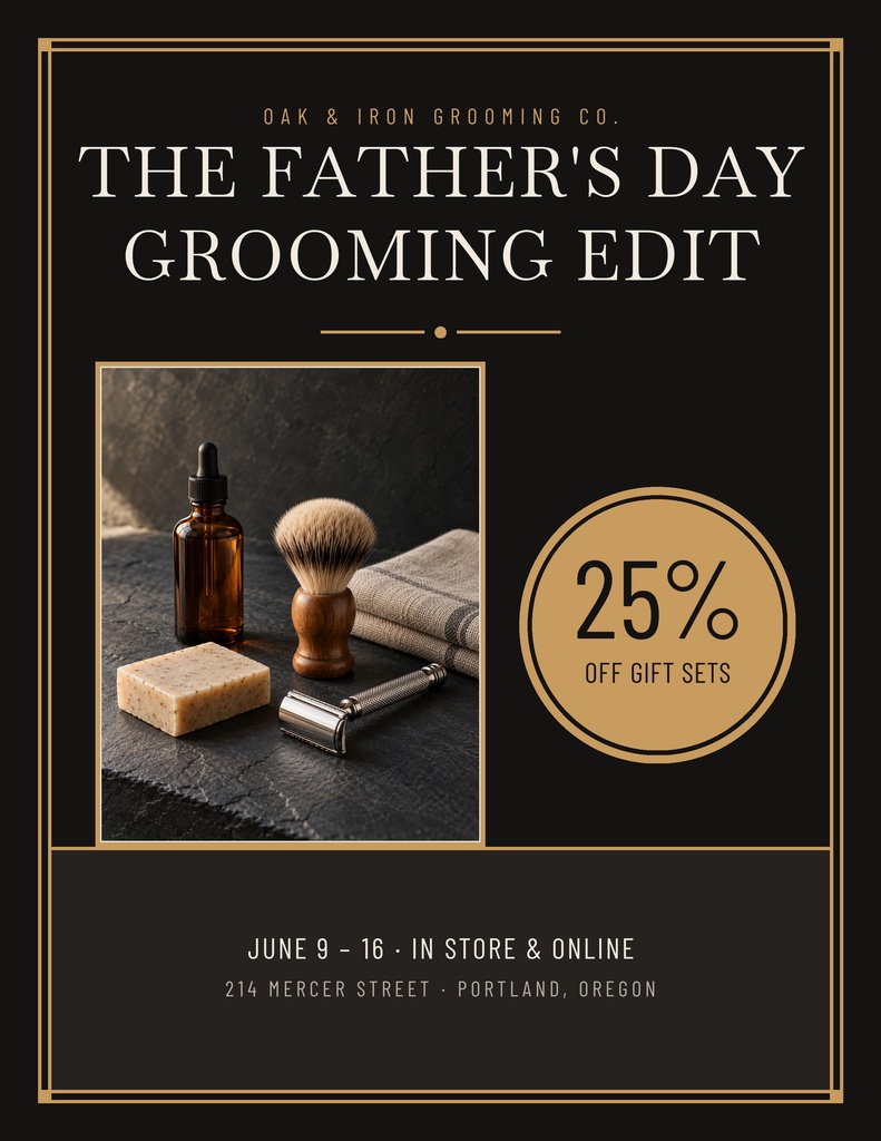 Preview for The Father's Day Grooming Edit Letter Flyer Template