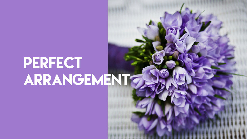 A bouquet of purple flowers on a white surface