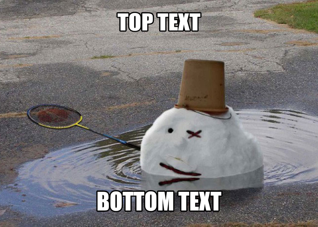 Shuttlecock with face and hat in a puddle