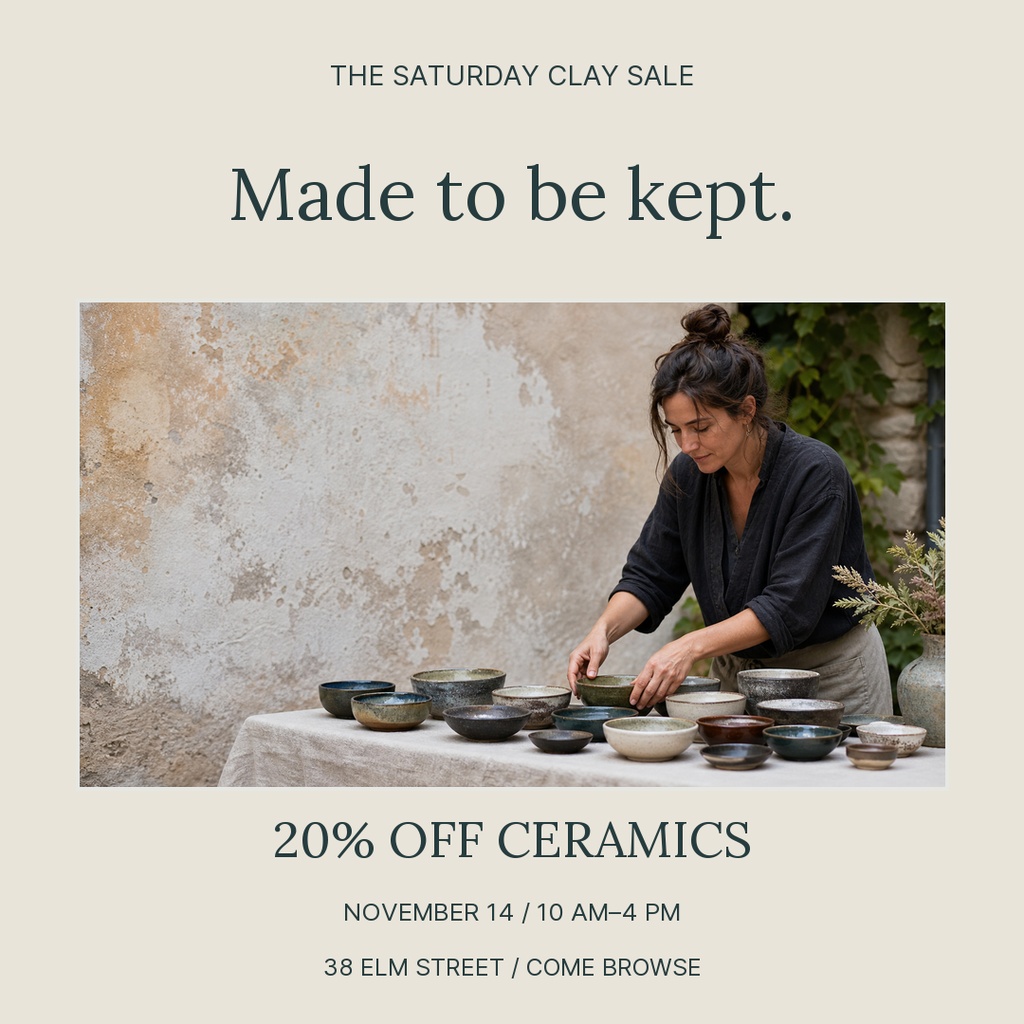 Preview for The Saturday Clay Sale Square Post Template