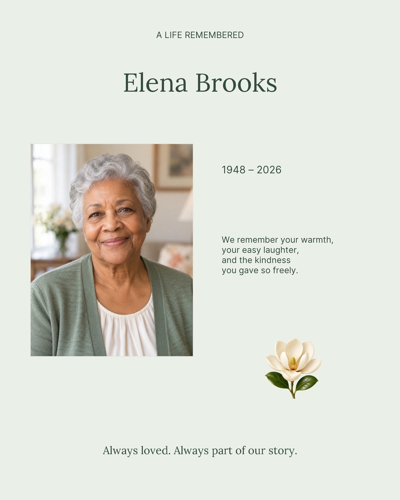 Preview for Quietly Remembered Memory Page Template