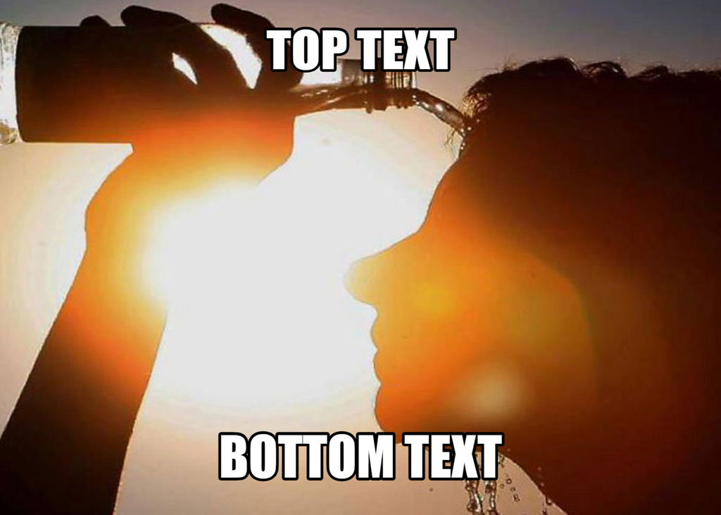 A person drinking from a bottle against a bright sun