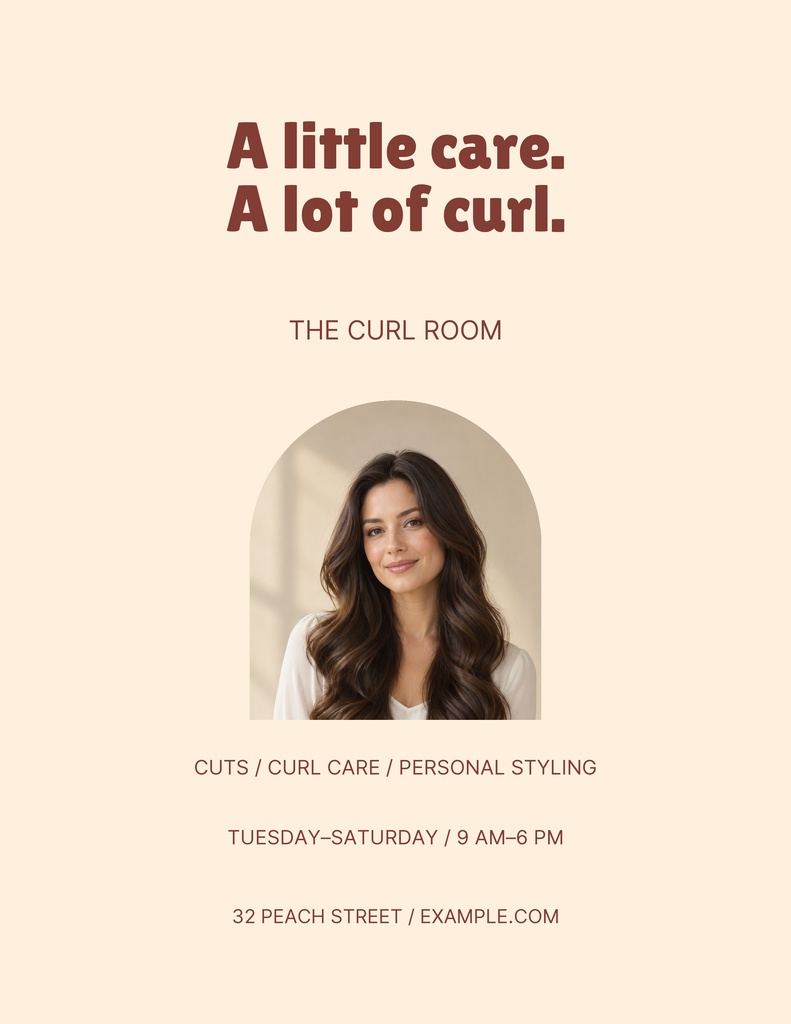 Preview for The Curl Room Letter Flyer Template
