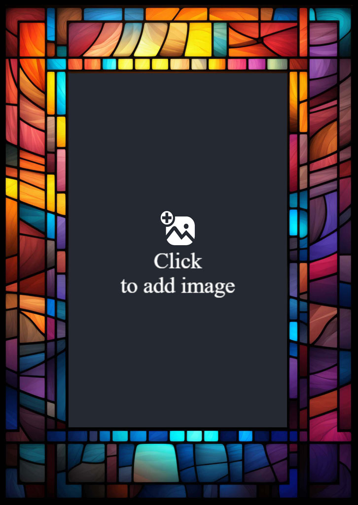 Stained glass frame with a black center