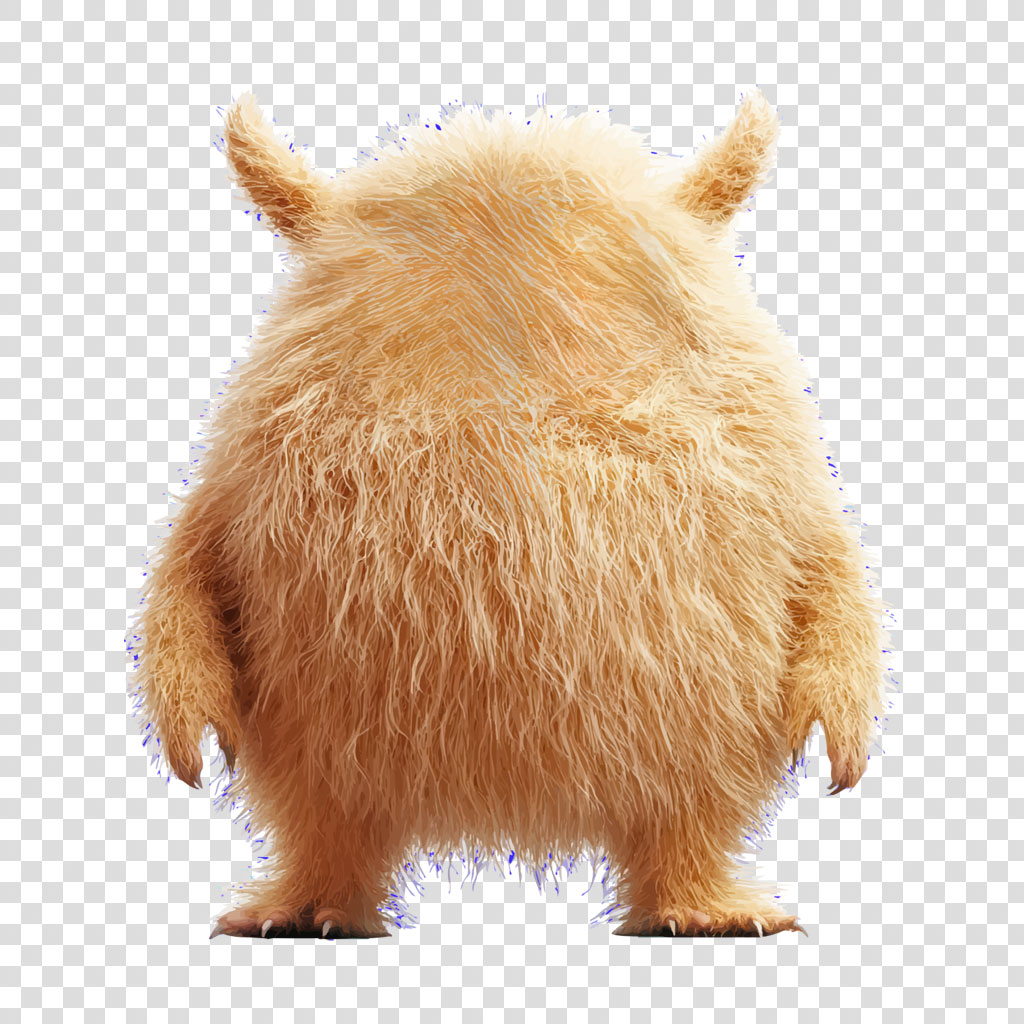 A furry creature with a round body and small ears