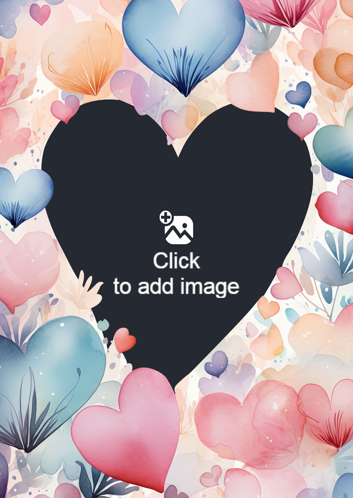 Black heart silhouette with colorful hearts and flowers around it