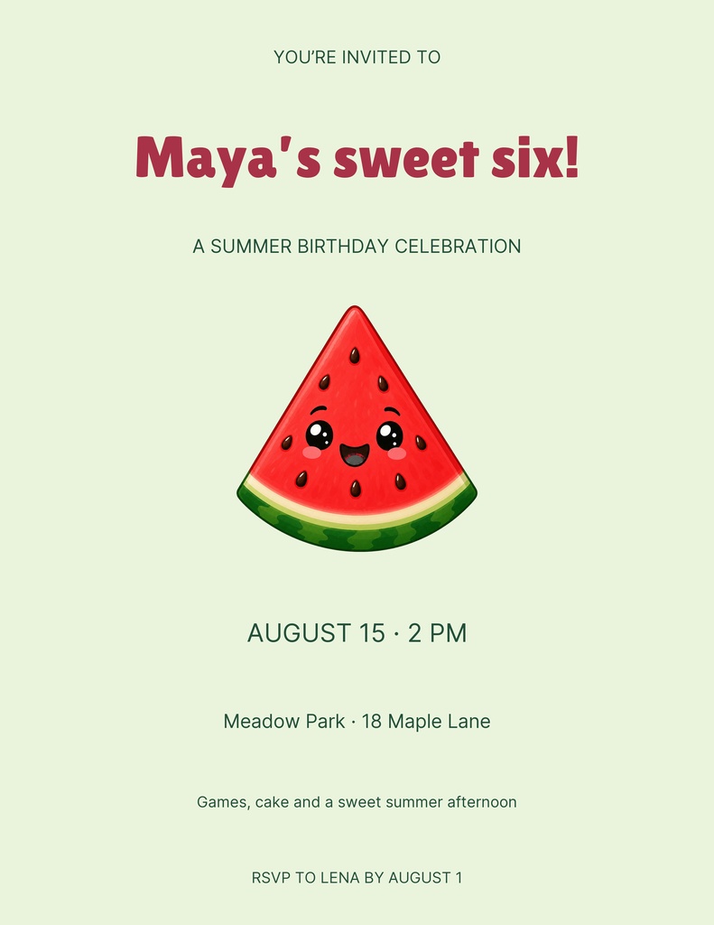 Preview for Sweet Slice Birthday Letter Flyer Template