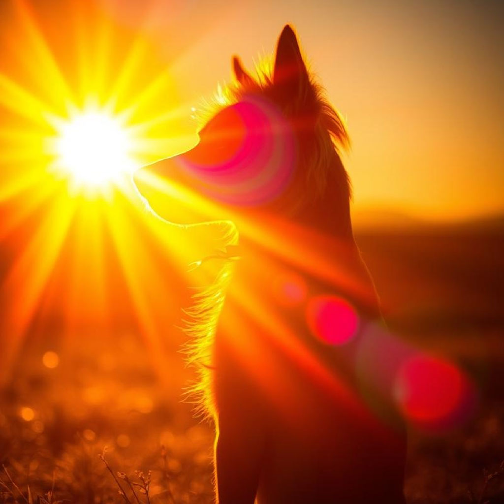Silhouette of a man and woman facing each other with a bright sunset in the background