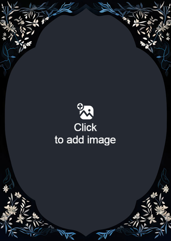 Black and white photo of a smiling family of three inside a decorative heart-shaped frame with floral patterns.