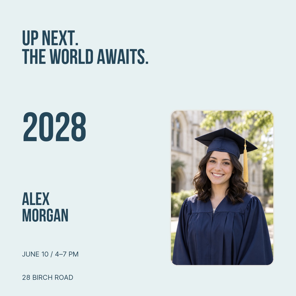 Postman Letter Features Up Next, Class of 2028 Square Post Template - Design Templates