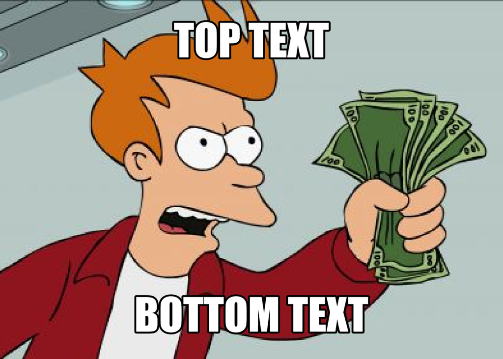 Futurama character Fry holding cash