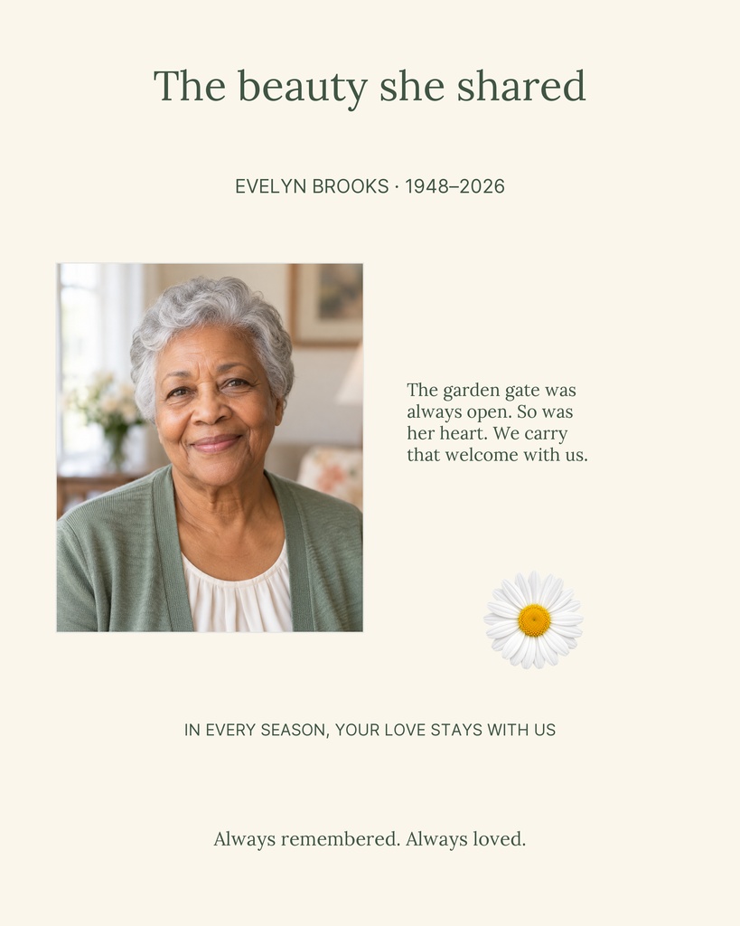 Preview for A Life In Bloom Memory Page Template