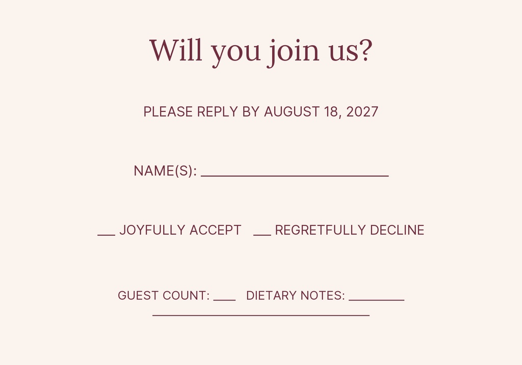 Preview for The Garden Chapter Rsvp Card Template
