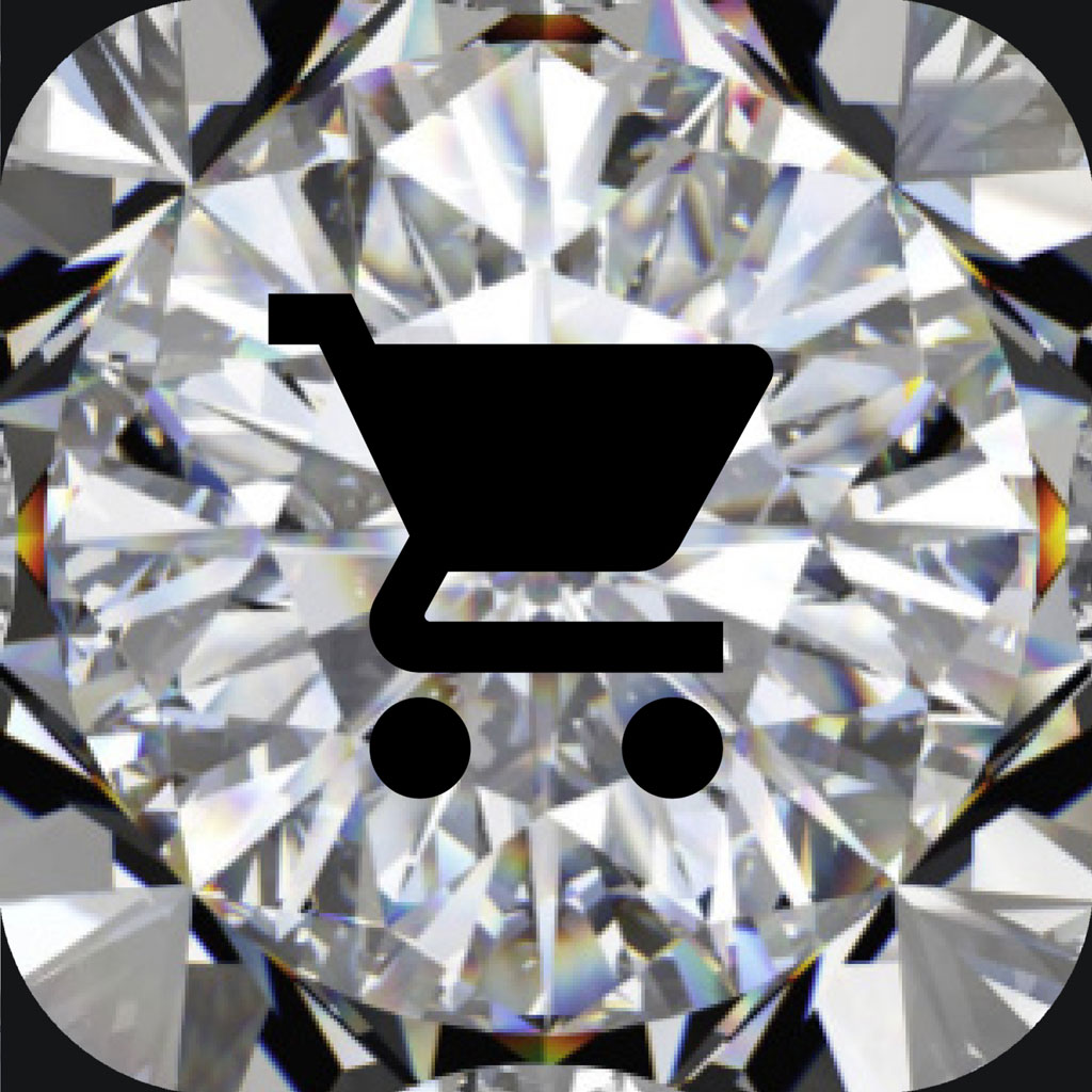 Diamond background with shopping cart icon
