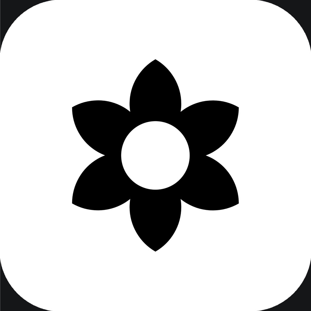Simple black flower icon
